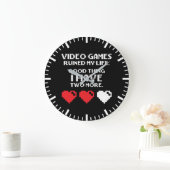 Videospiele haben mein Leben ruiniert, lustiger Ga Große Wanduhr (Zuhause)