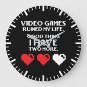 Videospiele haben mein Leben ruiniert, lustiger Ga Große Wanduhr (Vorderseite)
