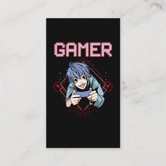 Videospiele Kid Anime Cool Console Gaming Visitenkarte (Vorderseite)