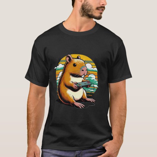 Videospiele Lover Capybara T-Shirt (Vorderseite)