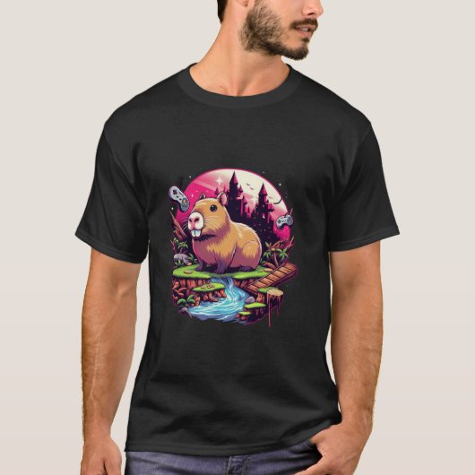Videospiele Lover Capybara T-Shirt (Vorderseite)