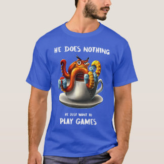 Videospiele Oktopus Gamer Gaming Spieler Design id T-Shirt