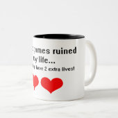 Videospiele ruinierten mein Leben… Zweifarbige Tasse (VorderseiteRechts)