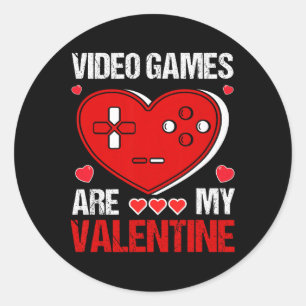 Videospiele sind mein Valentins-Shirt Gaming Gamer Runder Aufkleber
