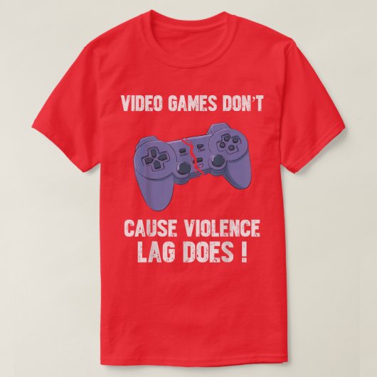 Videospiele verursachen nicht, dass Gewalt-Lag das T-Shirt (Design vorne)