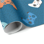 Videospielecontroller dunkelblau geschenkpapier (Rolleneckpunkt)