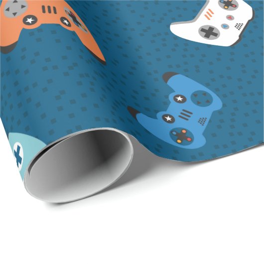 Videospielecontroller dunkelblau geschenkpapier (Rolleneckpunkt)
