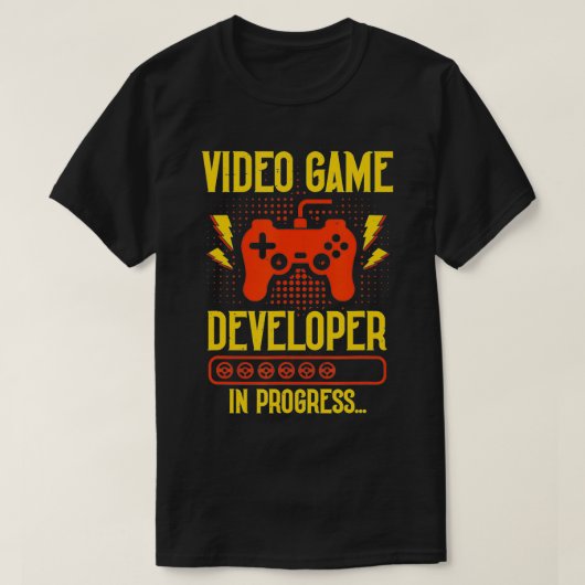 Videospielentwickler im Progress-Programmierspiel T-Shirt (Design vorne)