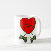 Videospieler-Herz-Controller Valentinstag Jungen  Kaffeetasse (VorderseiteRechts)