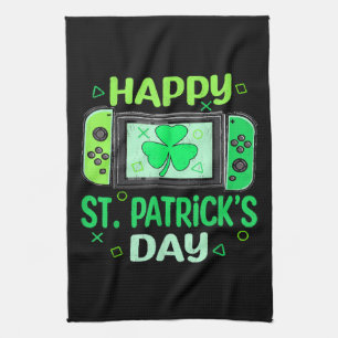 Videospieler Kleeblatt Frohen St. Patrick's Day Geschirrtuch