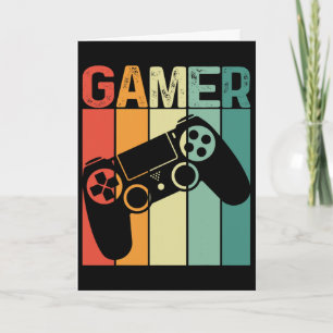 Videospieler Retro-Gamer Gaming-Süchtiger Junge Gi Karte