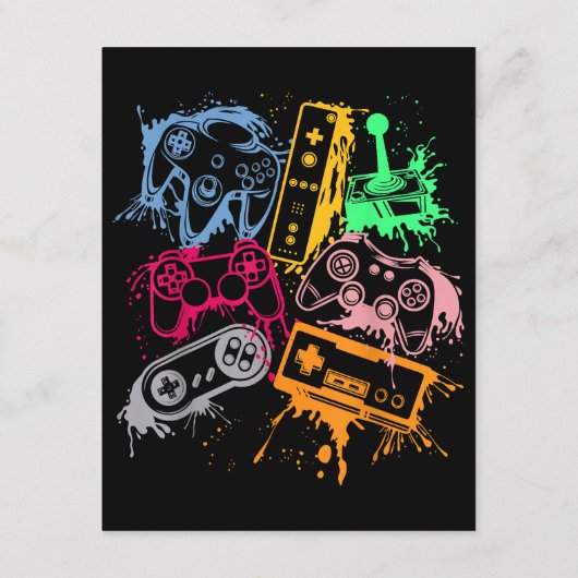Videospielkonsole Controller Retro 80's 90's Arc Begleitkarte (Rückseite)