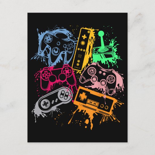 Videospielkonsole Controller Retro 80's 90's Arc Begleitkarte (Vorderseite)