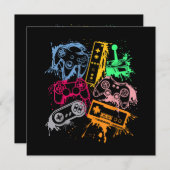 Videospielkonsole Controller Retro 80's 90's Arc Einladung (Vorne/Hinten)