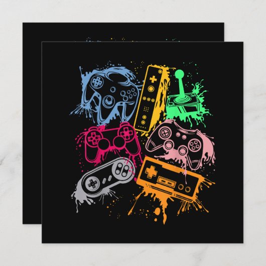 Videospielkonsole Controller Retro 80's 90's Arc Einladung (Vorne/Hinten)