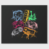 Videospielkonsole Controller Retro 80's 90's Arc Geschenkpapier (Flach)