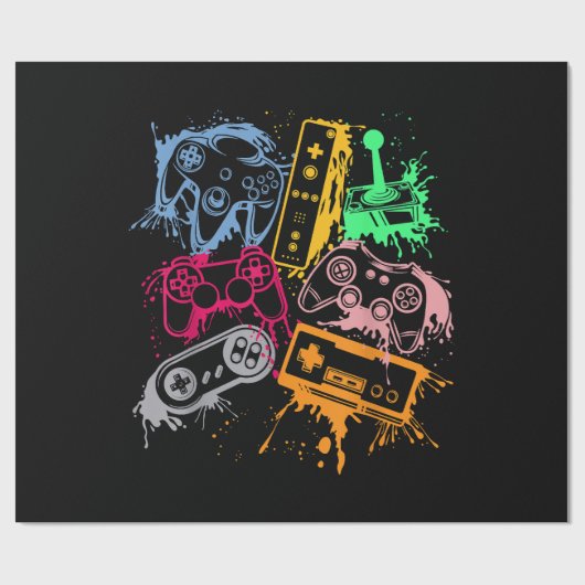 Videospielkonsole Controller Retro 80's 90's Arc Geschenkpapier (Flach)