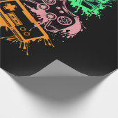 Videospielkonsole Controller Retro 80's 90's Arc Geschenkpapier (Ecke)