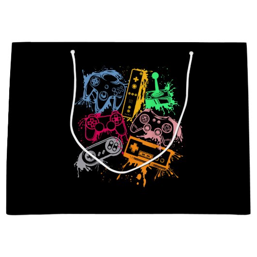 Videospielkonsole Controller Retro 80's 90's Arc Große Geschenktüte (Vorderseite)