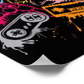 Videospielkonsole Controller Retro 80's 90's Arc Poster (Ecke)