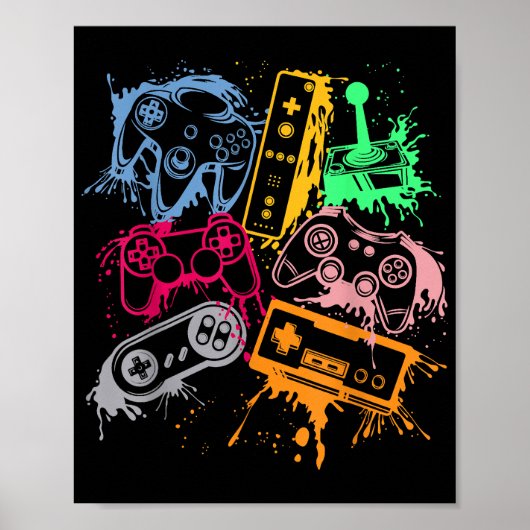 Videospielkonsole Controller Retro 80's 90's Arc Poster (Vorne)