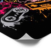 Videospielkonsole Controller Retro 80's 90's Arc Poster (Ecke)