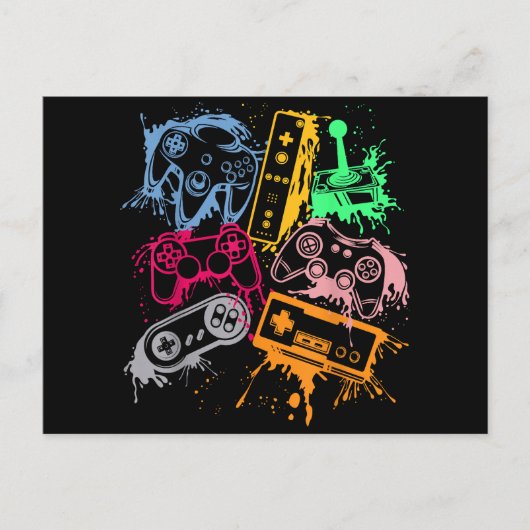 Videospielkonsole Controller Retro 80's 90's Arc Postkarte (Vorderseite)