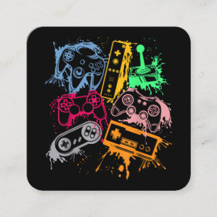 Videospielkonsole Controller Retro 80's 90's Arc Quadratische Visitenkarte