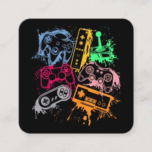 Videospielkonsole Controller Retro 80's 90's Arc Quadratische Visitenkarte (Vorderseite)