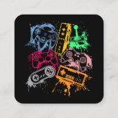 Videospielkonsole Controller Retro 80's 90's Arc Quadratische Visitenkarte (Rückseite)