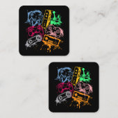 Videospielkonsole Controller Retro 80's 90's Arc Quadratische Visitenkarte (Vorne/Hinten)