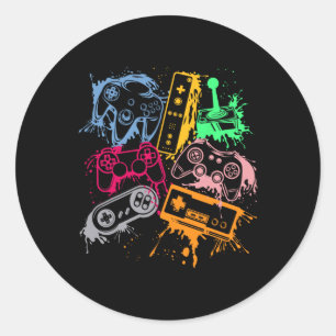 Videospielkonsole Controller Retro 80's 90's Arc Runder Aufkleber