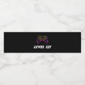 Videospiellevel-up Gamer Neon Wasserflaschenetikett (Einzelnes Label)