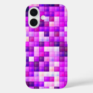 Videospielpixel rosa Quadrat Muster iPhone 16 Hülle