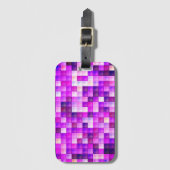 Videospielpixel rosa Quadrat Muster Gepäckanhänger (Vorderseite Vertikal)