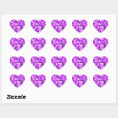Videospielpixel rosa Quadrat Muster Herz-Aufkleber (Blatt)
