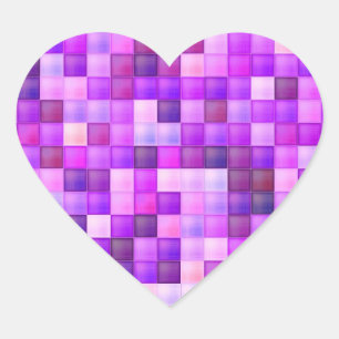 Videospielpixel rosa Quadrat Muster Herz-Aufkleber