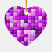 Videospielpixel rosa Quadrat Muster Keramik Ornament (Vorne)