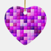 Videospielpixel rosa Quadrat Muster Keramik Ornament (Hinten)