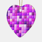 Videospielpixel rosa Quadrat Muster Keramik Ornament (Links)