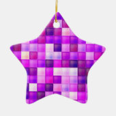 Videospielpixel rosa Quadrat Muster Keramik Ornament (Vorne)