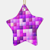 Videospielpixel rosa Quadrat Muster Keramik Ornament (Links)