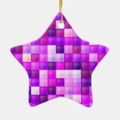 Videospielpixel rosa Quadrat Muster Keramik Ornament (Hinten)