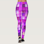 Videospielpixel rosa Quadrat Muster Leggings (Rückseite)