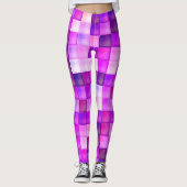 Videospielpixel rosa Quadrat Muster Leggings (Vorderseite)