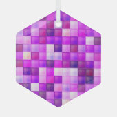 Videospielpixel rosa Quadrat Muster Ornament Aus Glas (Vorderseite)
