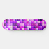 Videospielpixel rosa Quadrat Muster Skateboard (Horizontal)