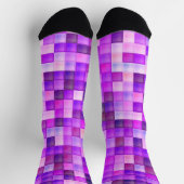 Videospielpixel rosa Quadrat Muster Socken (Oben)