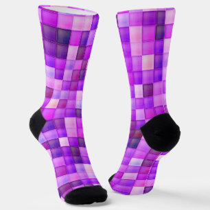 Videospielpixel rosa Quadrat Muster Socken