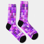 Videospielpixel rosa Quadrat Muster Socken (Rechts)